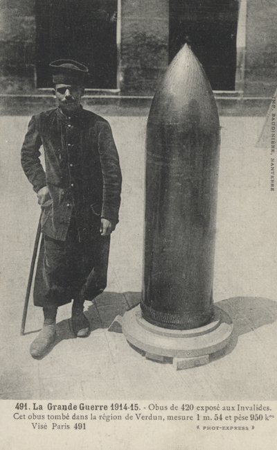 First World War Bomb and Injured Soldier by French Photographer